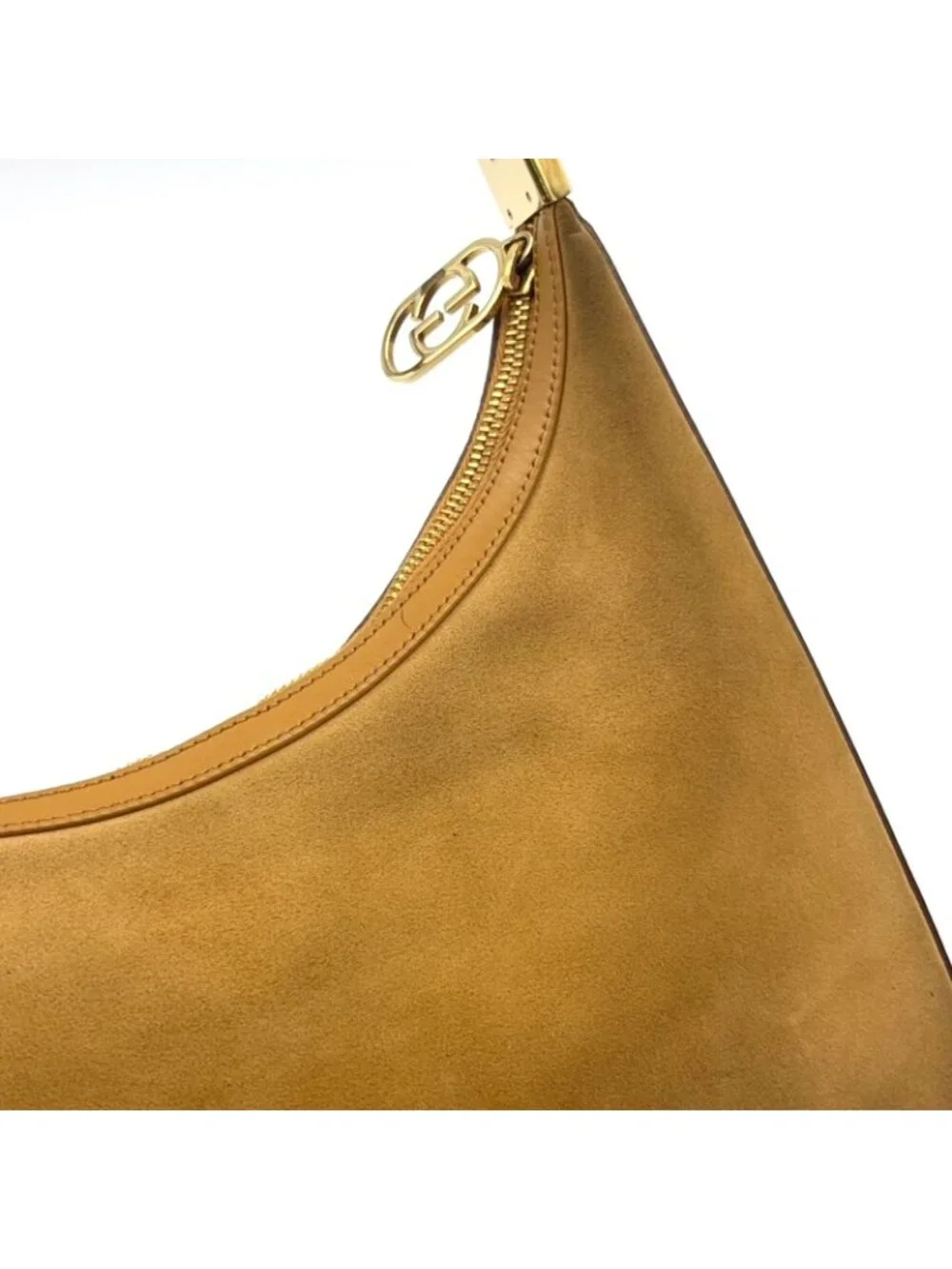 ★SOLD★ Gucci Suede Hobo Leather Light Brown Shoulder Bag Gold - Picture 5 of 15
